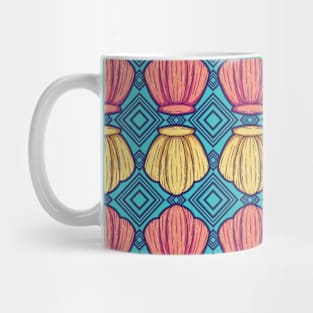 Beautiful Line Art Seashells Seamless Surface Pattern Design Mug